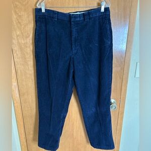 LL Bean Pants Mens 36x28 Drk Blue Corduroy Classic Fit Stretch Casual Chino